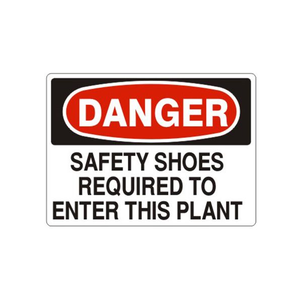 Danger: Safety Shoes Required To Enter This Plant sign - D-710914