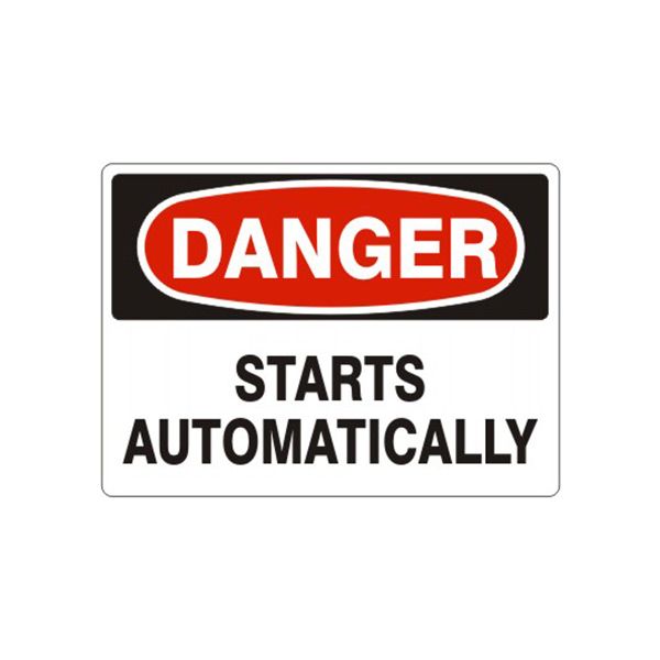 Danger: Starts Automatically sign - D-711614