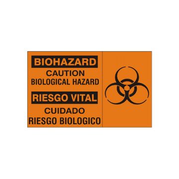 Biohazard Caution Biological Hazard Riesgo Vital Cuidado Reisgo Biologico Biohazard sign, Aluminum (.040), 10X14 Biohazard Caution Biological Hazard Riesgo Vital Cuidado Reisgo Biologico Biohazard sign - M-990131