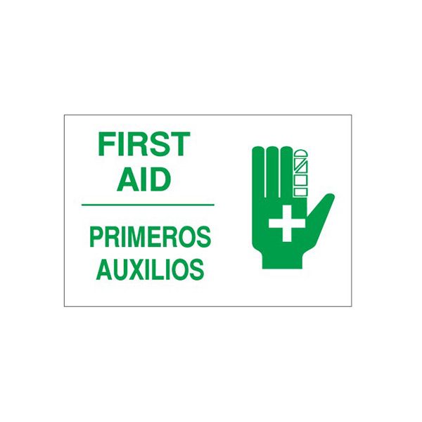 First Aid Primeros Auxilios With Hand Symbol sign - M-991231
