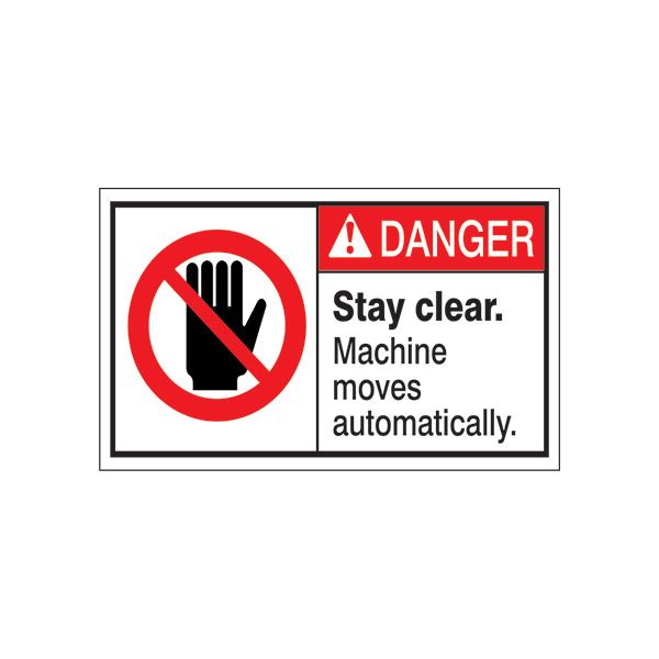 ANSI Header Stay Clear. Machine Moves Automatically. - ML-081