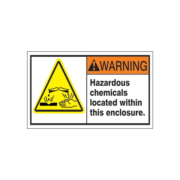 ANSI Header Hazardous Chemicals Located Within This Enclosure. With PICTO - ML-101