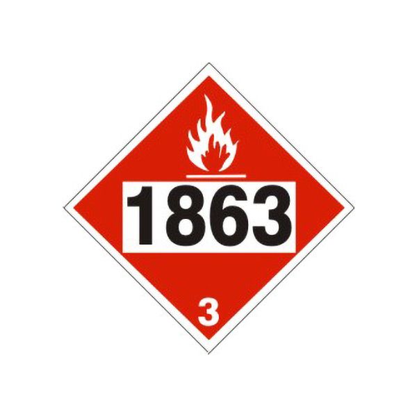 1863 Fuel, Aviation, Turbine, Engine - Class 3 Placard sign - DOT-18631