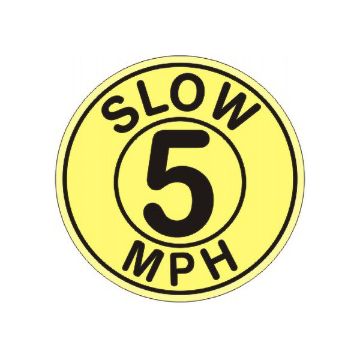 Slow 5 Mph Floor Decal, Anti-Slip, 17” Slow 5 Mph Floor Decal - FD-19