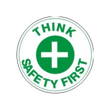 Think Safety First With Cross Picto Floor Decal, Anti-Slip, 17” Think Safety First With Cross Picto Floor Decal - FD-27