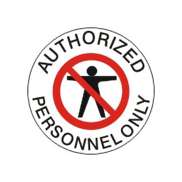 Authorized Personnel Only With No Person Symbol Person Silhouette Floor Decal, Anti-Slip, 17” Authorized Personnel Only With No Person Symbol Person Silhouette Floor Decal - FD-42