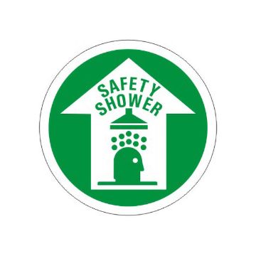 Safety Shower With Shower Picto Floor Decal Glow, Anti-Slip Glow, 17” Safety Shower With Shower Picto Floor Decal Glow - FDGL-17