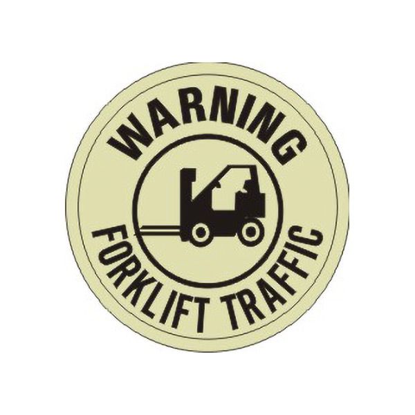 Warning Forklift Traffic With Forklift Picto Floor Decal Glow - FDGL-21