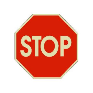 Stop Floor Decal Glow, Anti-Slip Glow, 17” Stop Floor Decal Glow - FDGL-9901