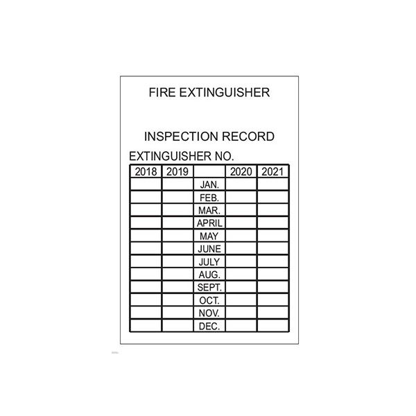 Fire Extinguisher Inspection Record Tag - FIT-02