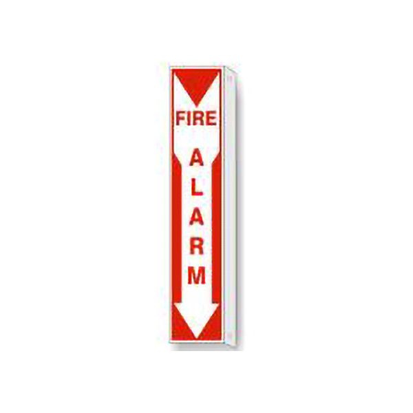 Fire Alarm Wht/Red On Down Arrow With  Flange sign - FL-99011