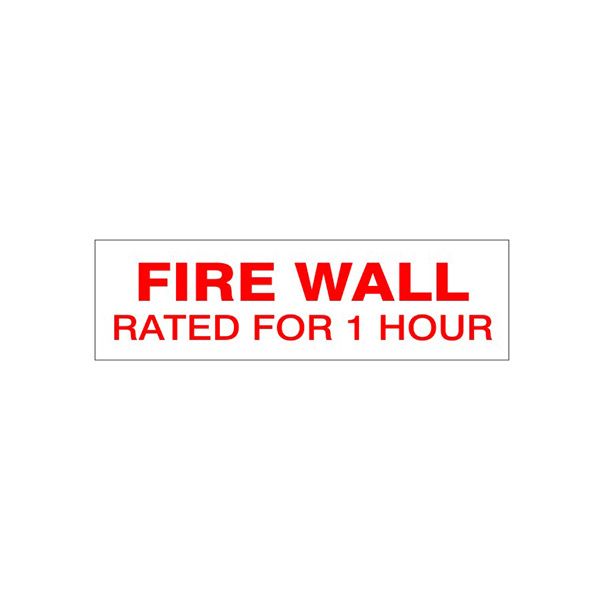 Fire Wall Rated For 1 Hour sign - FWS-F1