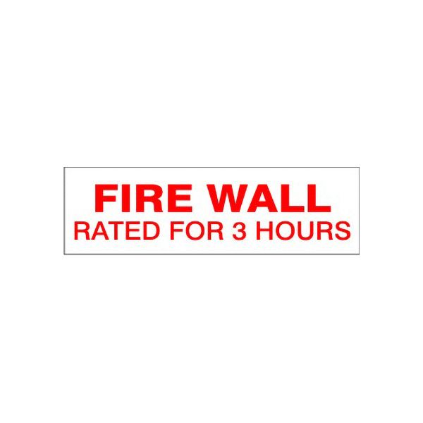 Fire Wall Rated For 3 Hours sign - FWS-F3
