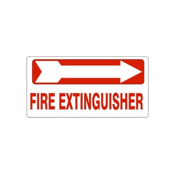 Right Arrow In Red Box Fire Extinguisher sign, Adhesive Vinyl, 6.5X14 Right Arrow In Red Box Fire Extinguisher sign - G-263563