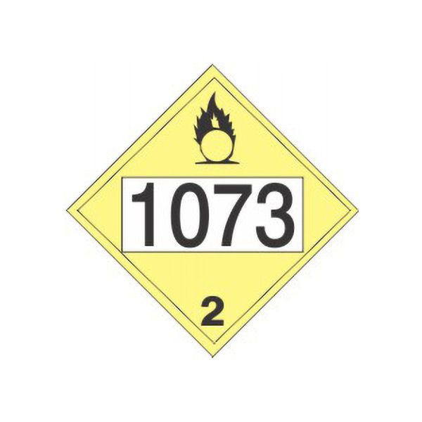 1073 Refrigerated Liquid Oxygen - Class 2 Dot Placard sign - DOT-10731