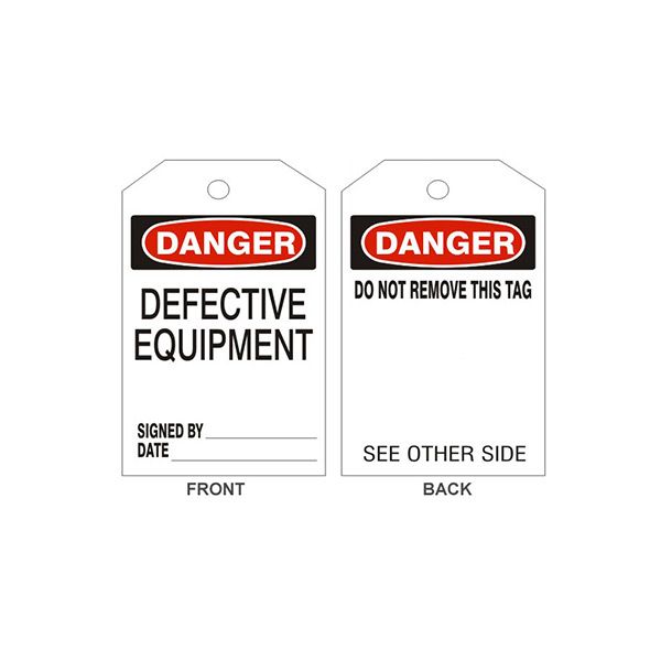 Danger Defective Equipment Tags - Back1 - LT-103-1
