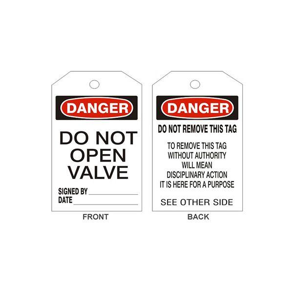Danger Do Not Open Valve Tags - Back 2 - LT-107-2