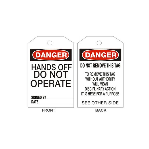 Danger Hands Off Do Not Operate Tags - Back 2 - LT-116-2