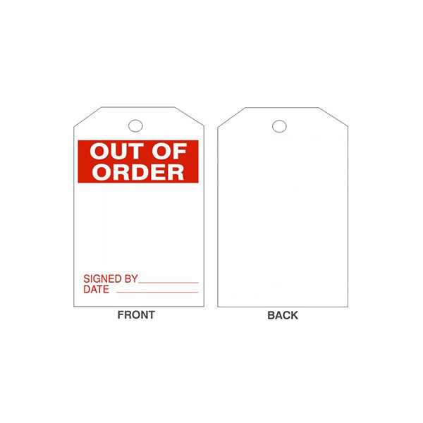 Out Of Order Wht/Red Header Blank Back - LT-409