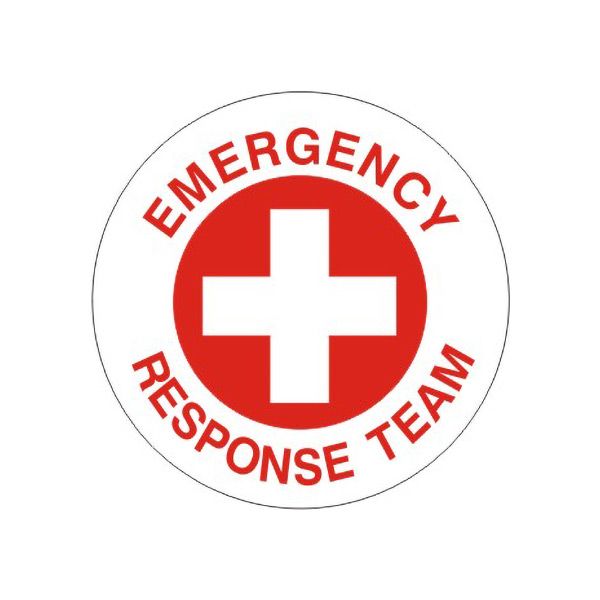 Emergency Response Team With  Wht/Red Cross In Circle – Helmet / Hard Hat Markers - HM-90