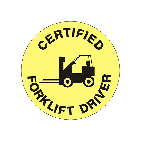 Certified Forklift Driver With Forklift Picto – Helmet / Hard Hat Markers - HM-96