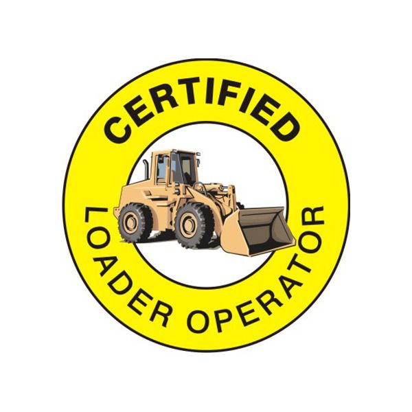 Certified Loader Operator Picto – Helmet / Hard Hat Markers - HM-130