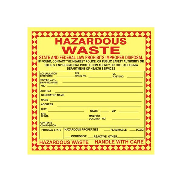 Hazardous Waste State And Federal Law Prohibits Improper Disposal California - HW-99004