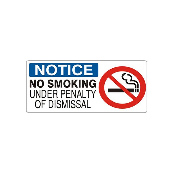 Notice: No Smoking Under Penalty Of Dismissal Smoking Picto sign - NP-473671