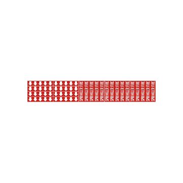 Sprinkler Fire - Pipe Marker With Arrows sign, Adhesive Vinyl, 2.25X13.5 Sprinkler Fire - Pipe Marker With Arrows sign - P-200-F