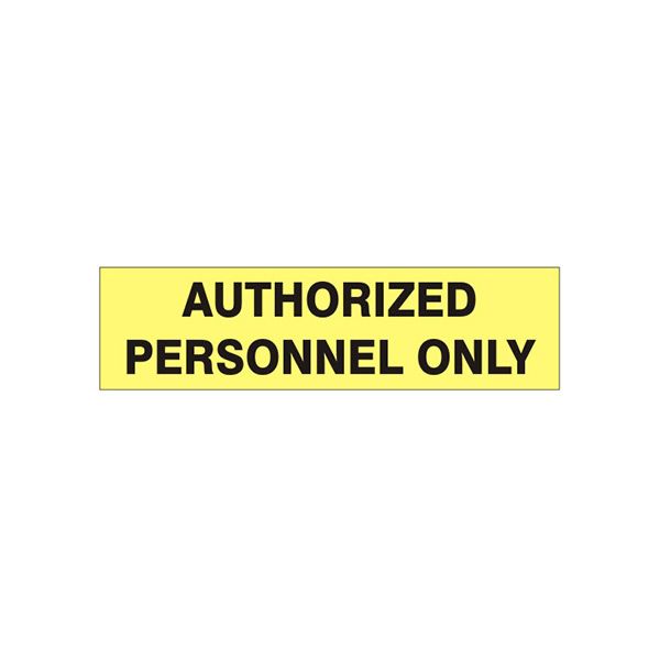 Authorized Personnel Only Pressure Sensitive Decal - PD-0043
