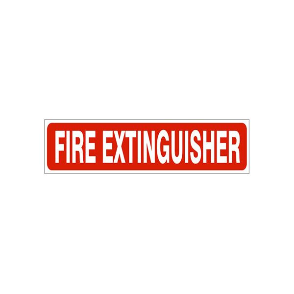 Fire Extinguisher- White On Red Pressure Sensitive Decal - PD-2628