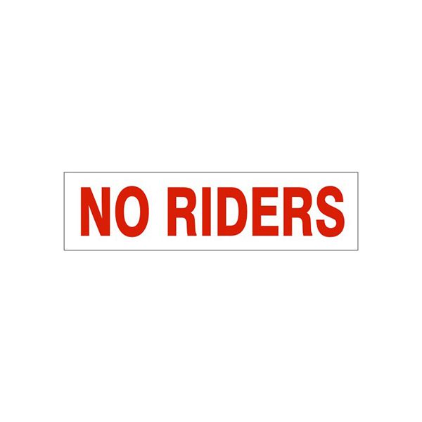 No Riders Pressure Sensitive Decal - PD-4848