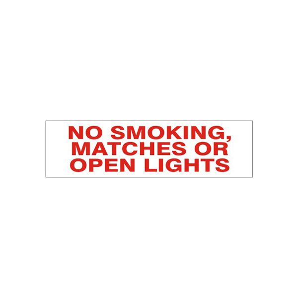 No Smoking  Matches Or Open Lights Pressure Sensitive Decal - PD-4897