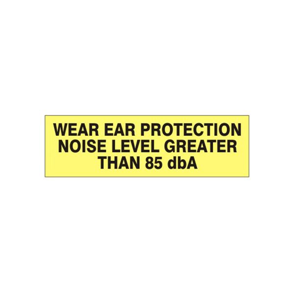 Wear Ear Protection Noise Level Greater Than 85Dba Pressure Sensitive Decal - PD-9224