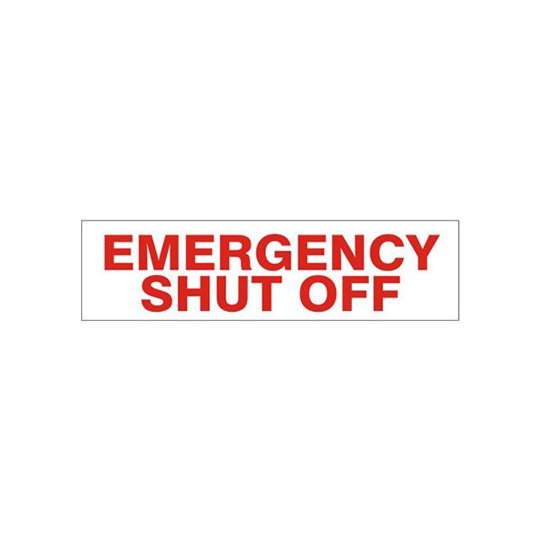 Emergency Shut Off Pressure Sensitive Decal - PD-9970