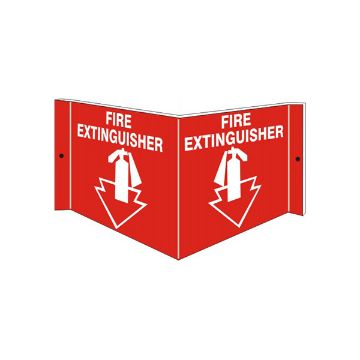 Three dimensional Fire Extinguisher With Red Arrow - Projecting Wall sign, Acrylic, 6X12 Three dimensional Fire Extinguisher With Red Arrow - Projecting Wall sign - PWS-4