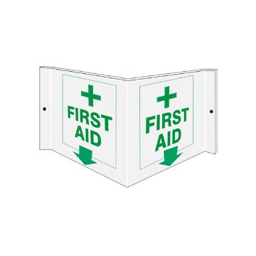 Three dimensional First Aid With Cross - Projecting Wall sign, Acrylic, 6X12 Three dimensional First Aid With Cross - Projecting Wall sign - PWS-5