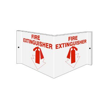 Three dimensional Fire Extinguisher With Arrow Pointing Down - Projecting Wall sign, Acrylic, 6X12 Three dimensional Fire Extinguisher With Arrow Pointing Down - Projecting Wall sign - PWS-12