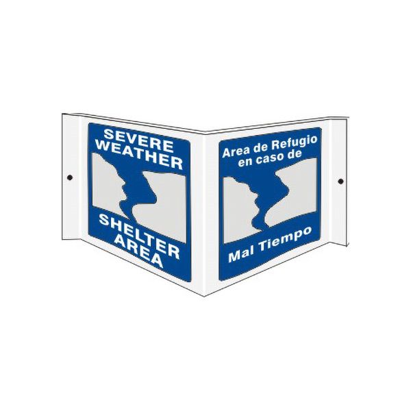 Three dimensional Severe Weather Shelter Area De Refugio En Caso De Mal Tiempo - Projecting Wall sign - PWS-71
