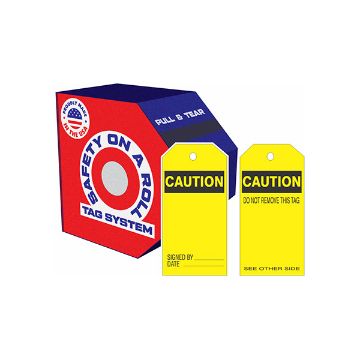Caution Blank Tag, Synthetic Roll 100, 6X3 Caution Blank Tag - RT1-301
