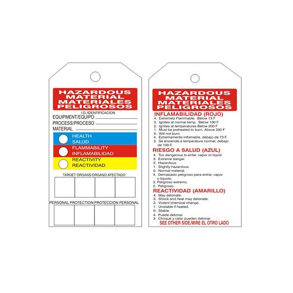 Hazardous Material Tag Bilingual - RTK-07