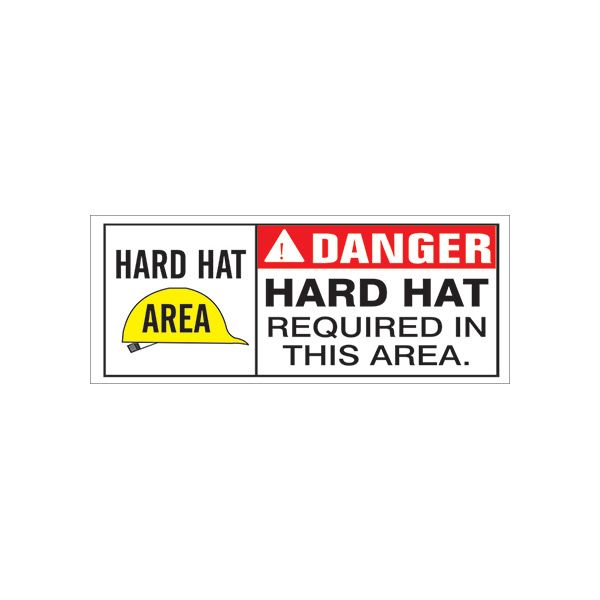 Hard Hat Area Danger Hard Hat Required In His Area banner. - SB-409