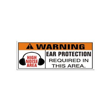 Warning! With Exclamation Mark Symbol Ear Protection Required In This banner., Banner, 24X60 Warning! With Exclamation Mark Symbol Ear Protection Required In This banner. - SB-425