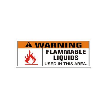 Warning! With Exclamation Mark Symbol Flammable Liquids Used In This banner., Banner, 24X60 Warning! With Exclamation Mark Symbol Flammable Liquids Used In This banner. - SB-426