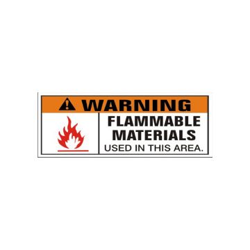 Warning! With Exclamation Mark Symbol Flammable Materials Used In This banner., Banner, 24X60 Warning! With Exclamation Mark Symbol Flammable Materials Used In This banner. - SB-427