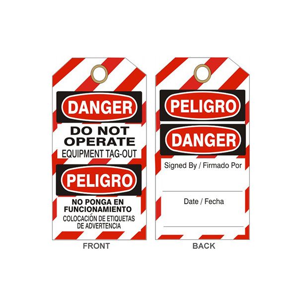 Do Not Operate Equipment Tag-Out Peligro No Ponga En, Tagboard, 6.125X3