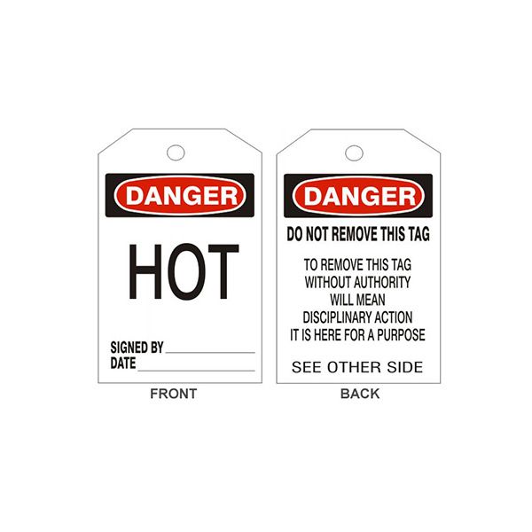 Danger Hot Tags - Back 2, Rigid Vinyl, 6.125X3