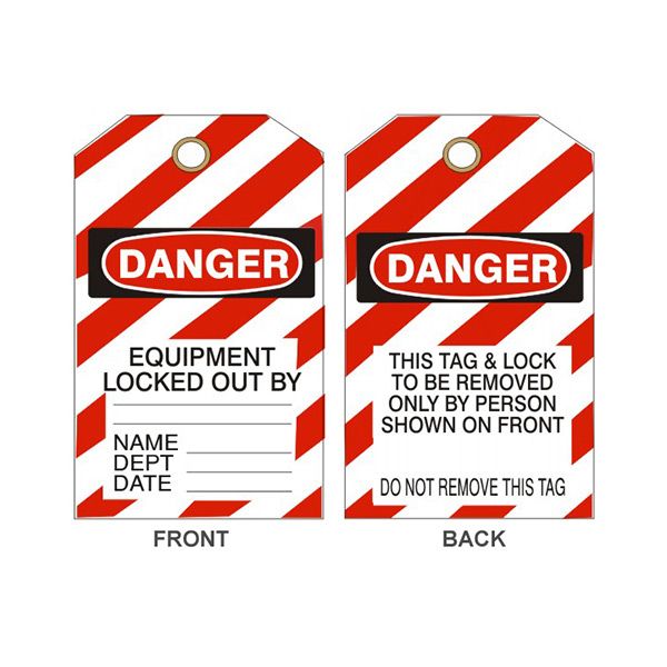 Danger Equipment Locked By Tags, Rigid Vinyl, 6X3