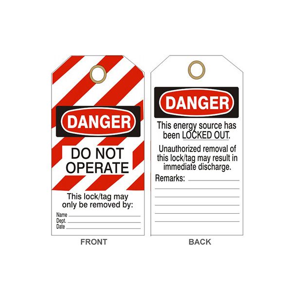 Danger Do Not Operate Date Tags, Rigid Vinyl, 6.125X3