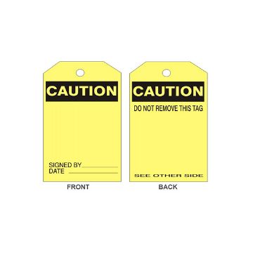 Caution Blank Tag - TB-301 Caution Blank Tag, Tagboard, 6.125X3